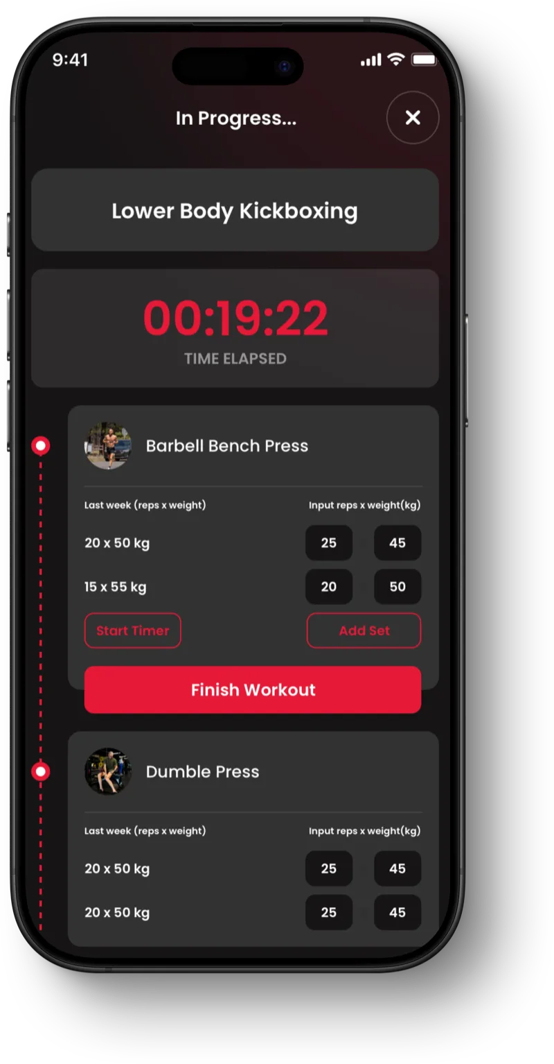 YourFit Exercise in Progress